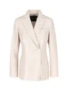 Kiton Double-breasted Jacket With Notch Lapels And Back Vent In Beige