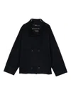 Kiton Double-breasted Jacket In Black