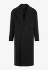 Kiton Dark Grey Tib Virgin Wool Coat In Gray