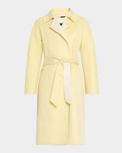 Kiton Double-face Cashmere Wrap Coat In Ylw Mult