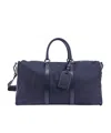 Kiton Nylon Duffel Bag With Leather Inserts In Blue