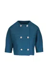 Kiton Double-breasted Jacket In Blue