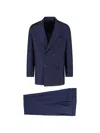 Kiton Double-breasted Suit In Blue
