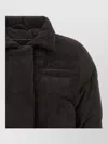 Kiton Down Jacket Long Sleeves Drawstring Collar Pocket In Brown