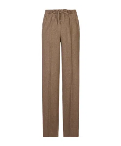 Kiton Drawstring Casual Pants In Brown