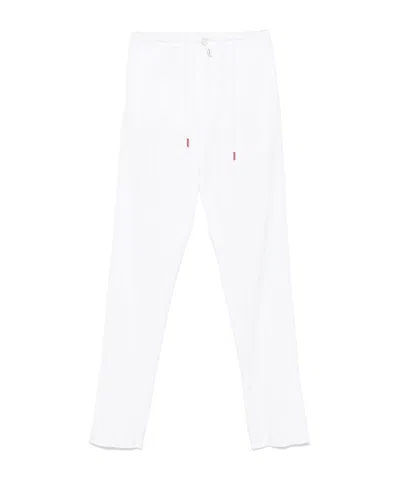 Kiton Drawstring Casual Pants In White