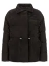 Kiton Down Jacket Long Sleeves Drawstring Collar Pocket In Brown