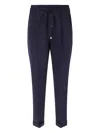 Kiton Drawstring-fastening Silk Trousers In Blue