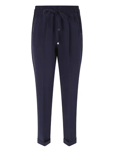Kiton Drawstring-fastening Silk Trousers In Blue