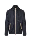 Kiton Drawstring Hooded Jacket In Blue