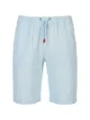 Kiton Drawstring Linen Shorts In Blue