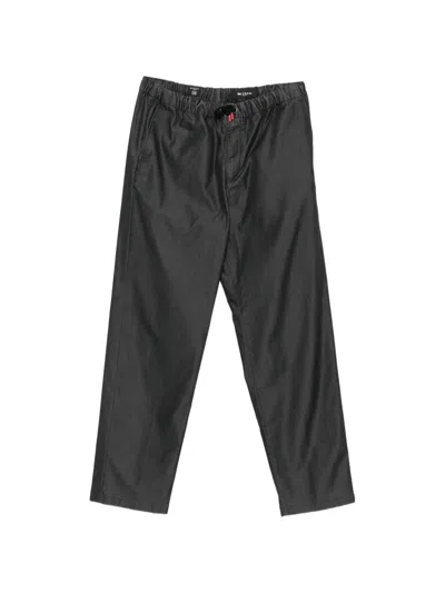 Kiton Drawstring Logo-patch Trousers In Black