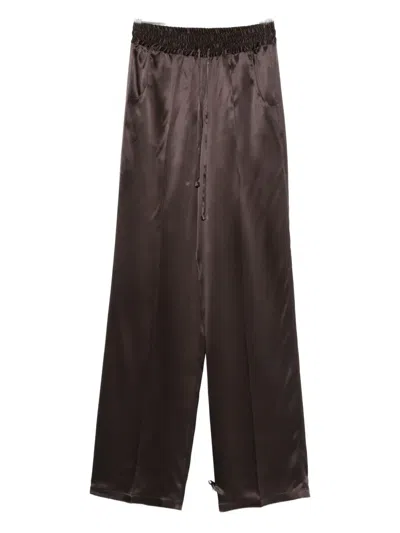 Kiton Drawstring Silk Straight Trousers In Multi