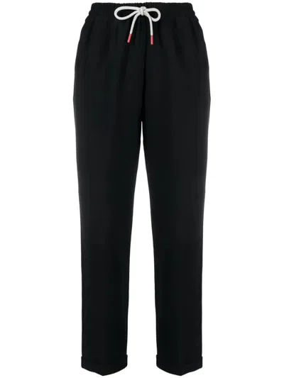 Kiton Drawstring Straight-leg Trousers In Schwarz