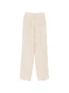 Kiton Striped Linen Drawstring Trousers In Neutral