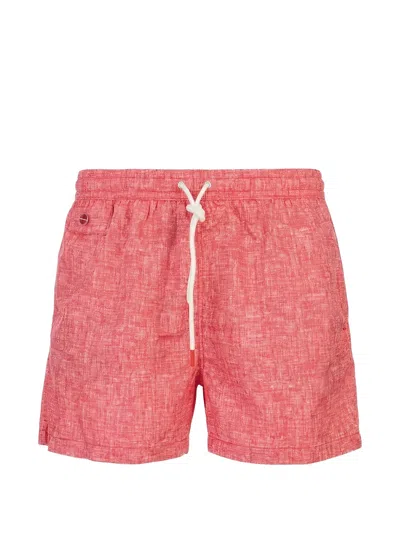 Kiton Drawstring Swim Shorts In Red