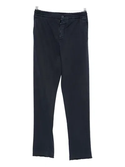 Kiton Drawstring-waist Trousers In Blue