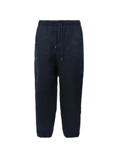 Kiton Drawstring-waist Utilitarian Trousers In Blue