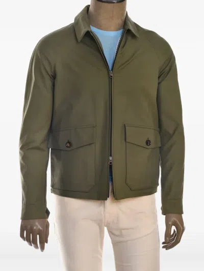 Kiton Kired Drizza Lycra-cotton Light Jacket In Green