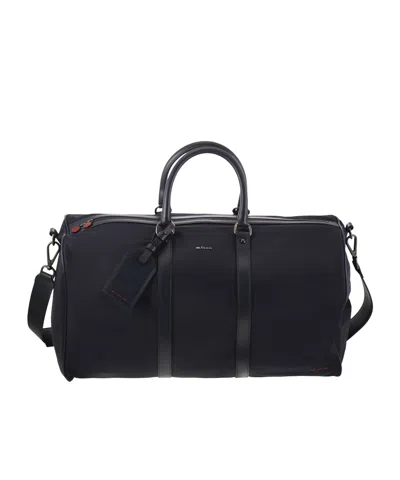 Kiton Duffel Bag With Leather Inserts In Black