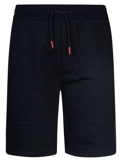 Kiton Elastic Drawstring Waist Shorts In Navy Blue