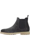 Kiton Round Toe Suede Finish Ankle Boot In Gray