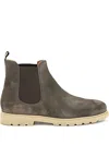 Kiton Elastic-panel Suede Boots In Gray