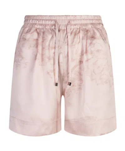 Kiton Elastic Waist Shorts In Pink