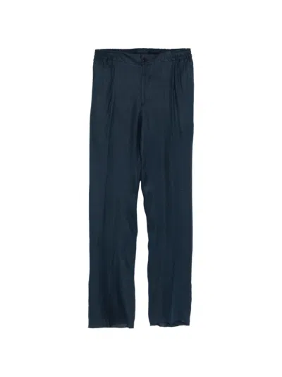 Kiton Elasticated Pleated Trousers In Blue