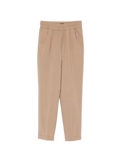Kiton Elasticated-waistband Trousers In Brown