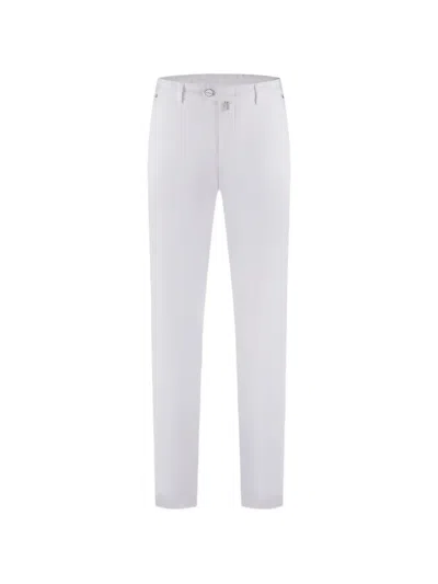 Kiton Elasticated-waistband Logo-patch Trousers In White
