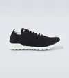 Kiton Mesh Upper Sneakers Rubber Sole In Black 