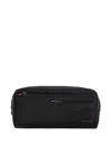 Kiton Travel Pouch Contrasting Stitching In Black