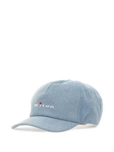 Kiton Embroidered Baseball Cap In Blue