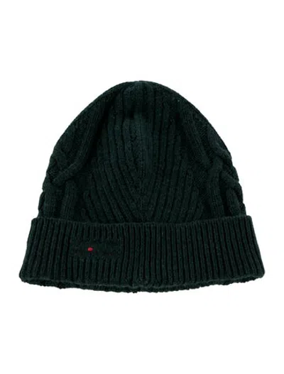 Pre-owned Kiton Embroidered Knit Beanie In Green