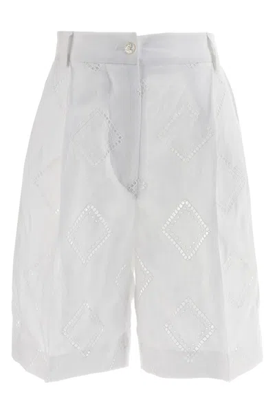 KITON KITON EMBROIDERED LINEN BERMUDA SHORTS