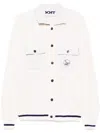 Kiton Embroidered Logo Jacket In Neutrals