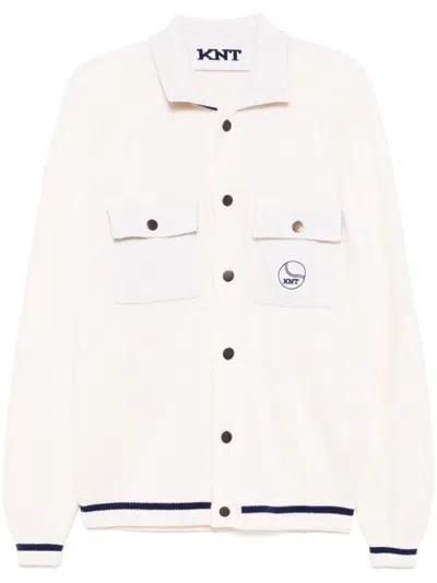 Kiton Embroidered Logo Jacket In Neutrals