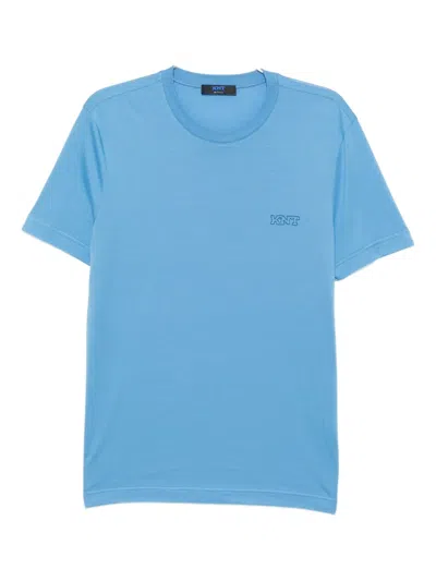 Kiton Embroidered-logo T-shirt In Blue