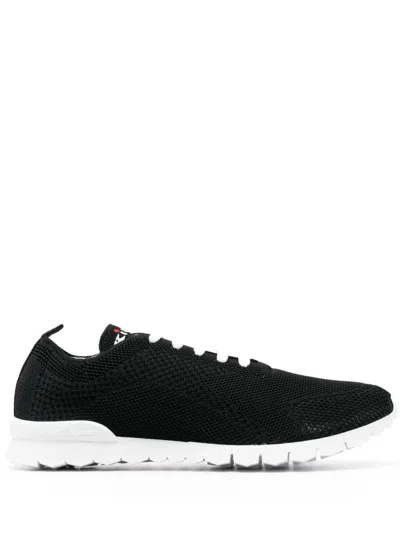 Kiton Embroidered Sneakers In Black