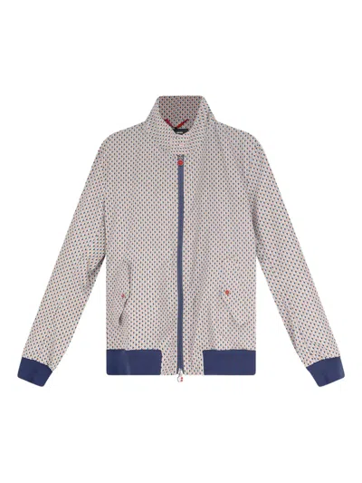 Kiton Enamelled Button Pattern Jacket In Neutral