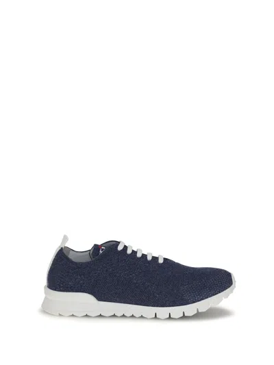 Kiton Fabric Sneakers In Blue