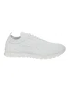 Kiton Fabric-textured White Sneakers With Logo Tongue In White
