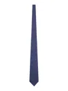 Kiton Fabric Tie With Micro Geometric Pattern In Blue