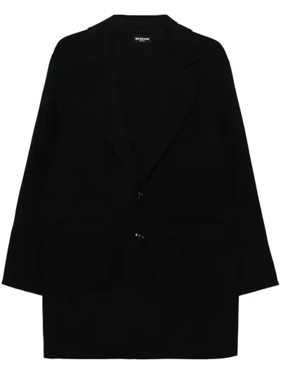 Kiton Felted Single-breasted Coat In Black