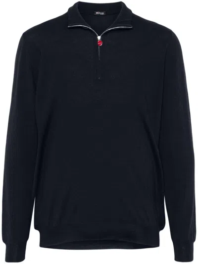 Kiton Fine-knit Jumper In Blue