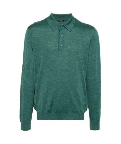 Kiton Fine Knit Polo Shirt In Green