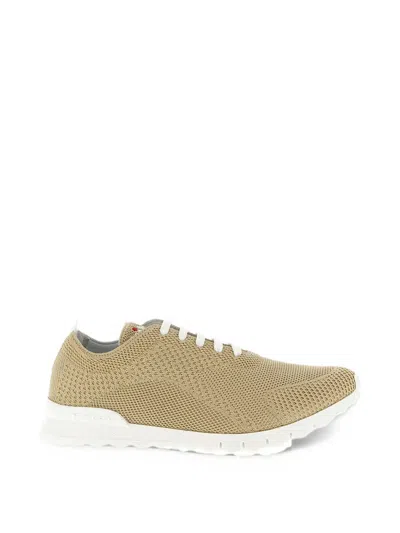 Kiton Fit Cotton-knit Sneakers In Neutrals
