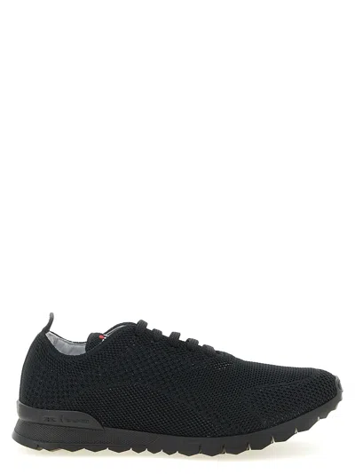 Kiton Black Lace Up Sneakers In Multi