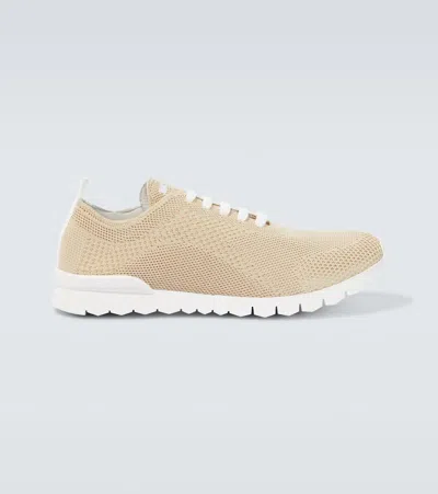 Kiton Mesh Sneakers Pull Tab Rubber Sole In Neutral